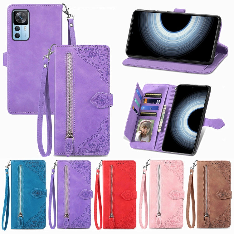 Embossed Flower Shockproof Leather Phone Case