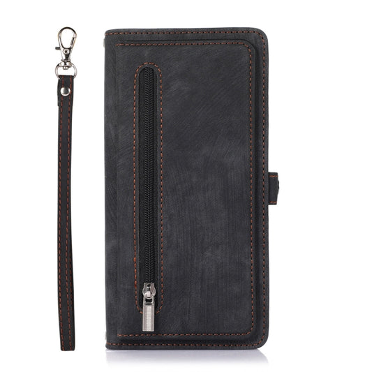 Zipper Card Slot Buckle Wallet Leather Phone Case