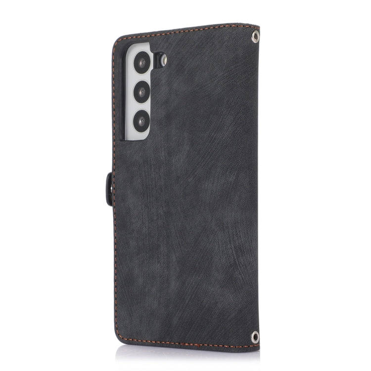 Zipper Card Slot Buckle Wallet Leather Phone Case