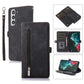 Zipper Card Slot Buckle Wallet Leather Phone Case