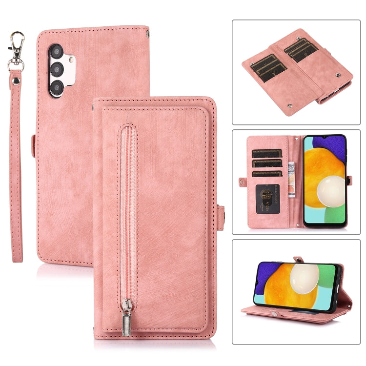 Zipper Card Slot Buckle Wallet Leather Phone Case