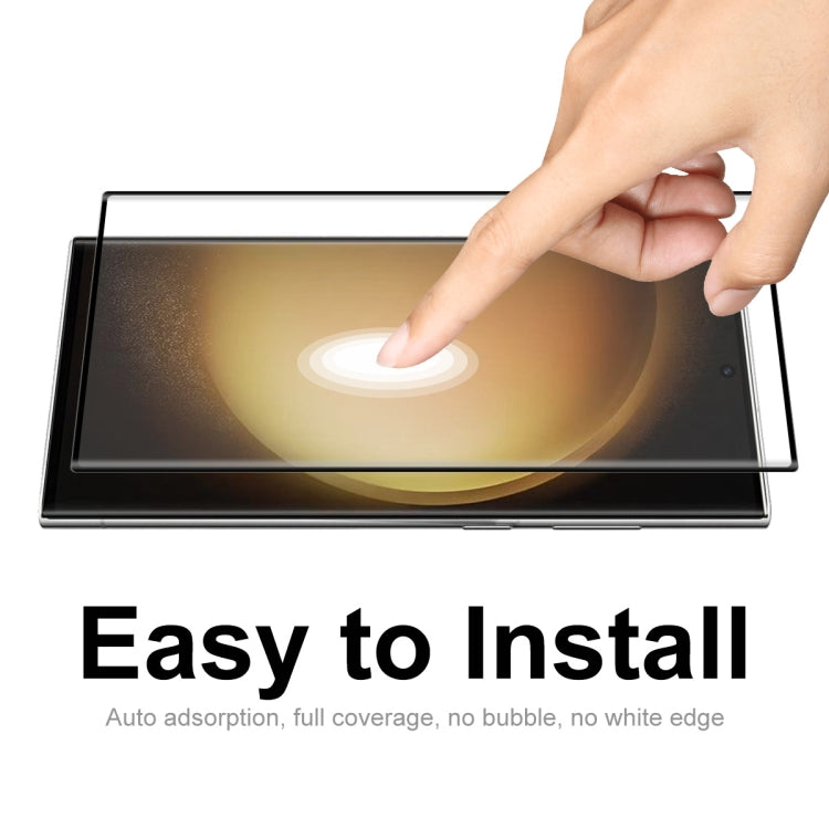 For Samsung Galaxy S23 Ultra 5G ENKAY 3D Full Glue Hot Bending Explosion-proof Full Tempered Glass Film, Support Ultrasonic Fingerprint Unclock