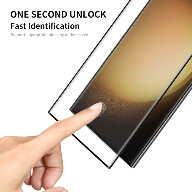 For Samsung Galaxy S23 Ultra 5G ENKAY 3D Full Glue Hot Bending Explosion-proof Full Tempered Glass Film, Support Ultrasonic Fingerprint Unclock