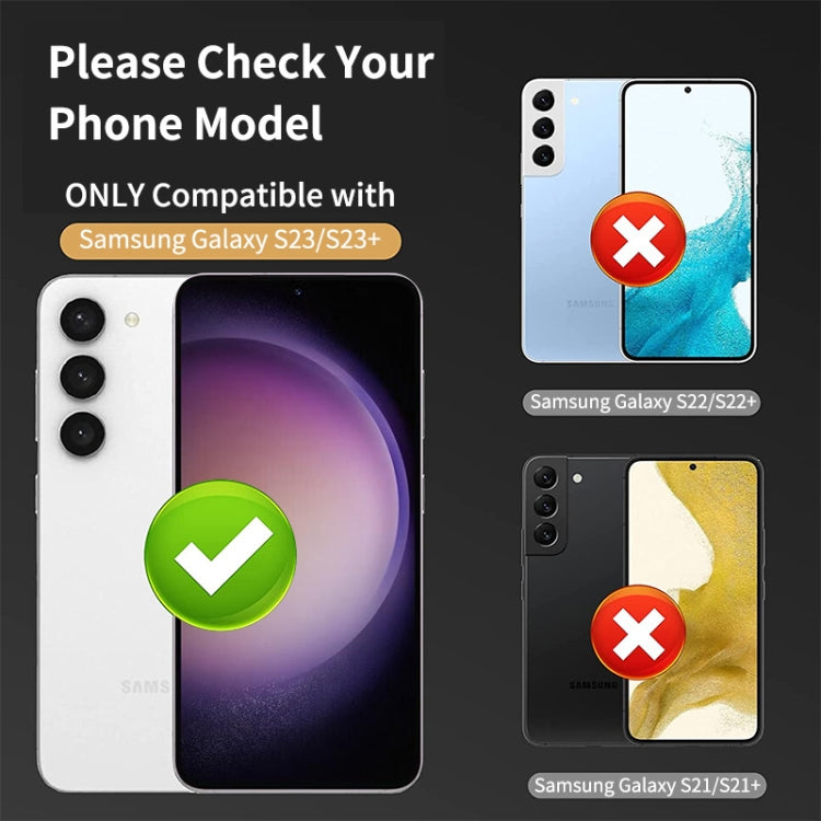 For Samsung Galaxy S23 5G / S23+ 5G ENKAY Hat-Prince 9H Rear Camera Lens Aluminium Alloy + Tempered Glass Full Coverage Protector