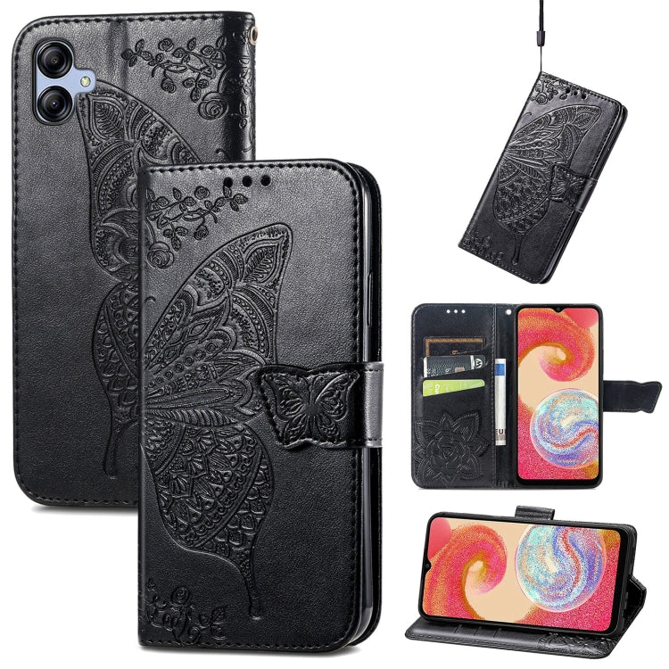 Butterfly Love Flower Embossed Flip Leather Phone Cas