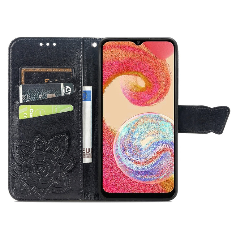 Butterfly Love Flower Embossed Flip Leather Phone Cas