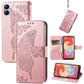 Butterfly Love Flower Embossed Flip Leather Phone Cas