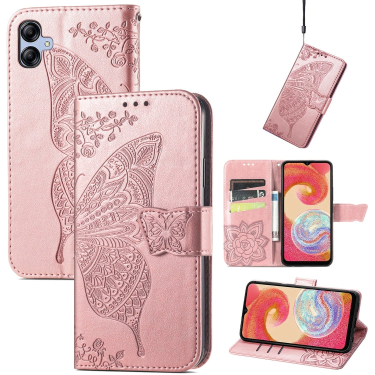 Butterfly Love Flower Embossed Flip Leather Phone Cas