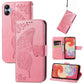 Butterfly Love Flower Embossed Flip Leather Phone Cas