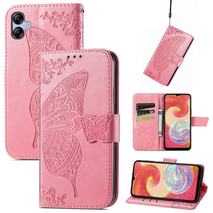 Butterfly Love Flower Embossed Flip Leather Phone Cas