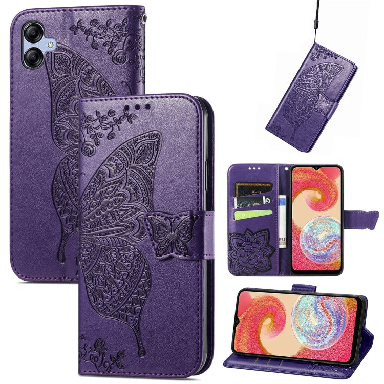 Butterfly Love Flower Embossed Flip Leather Phone Cas