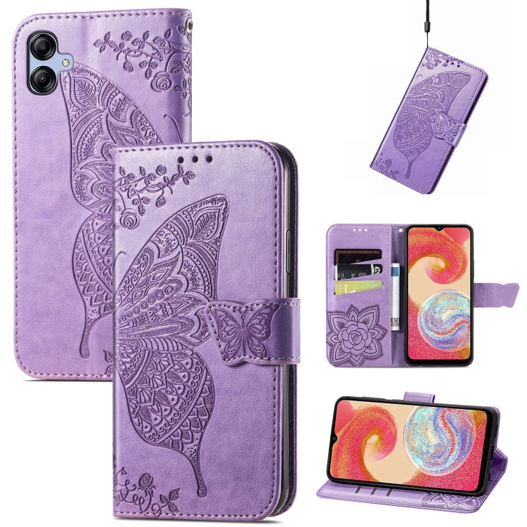 Butterfly Love Flower Embossed Flip Leather Phone Cas