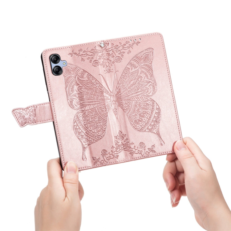 Butterfly Love Flower Embossed Flip Leather Phone Cas