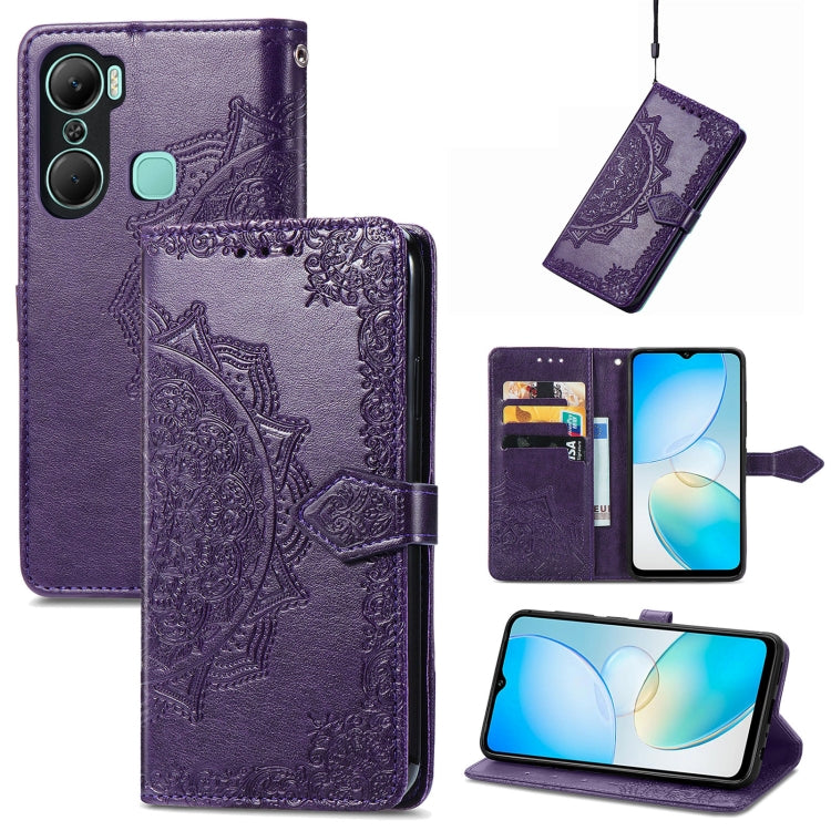 Mandala Flower Embossed Leather Phone Case