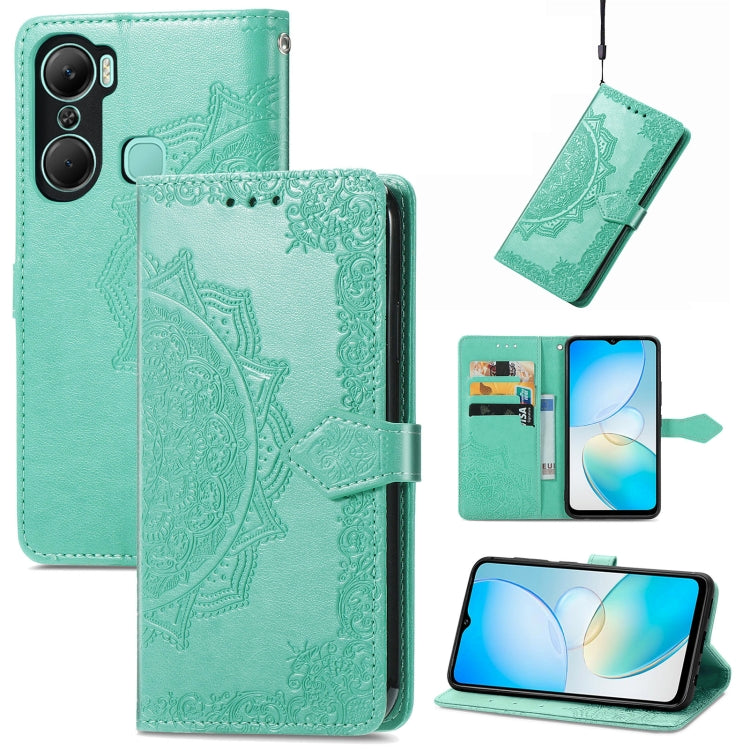 Mandala Flower Embossed Leather Phone Case