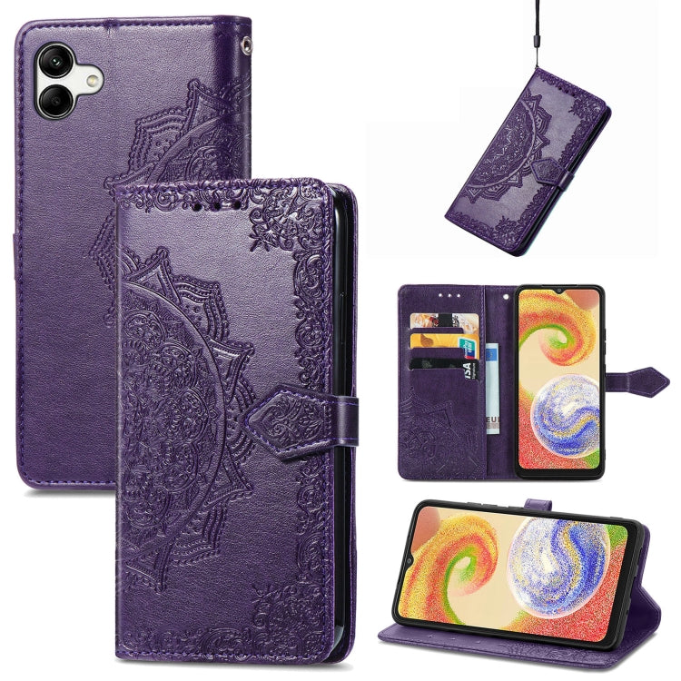 Mandala Flower Embossed Leather Phone Case