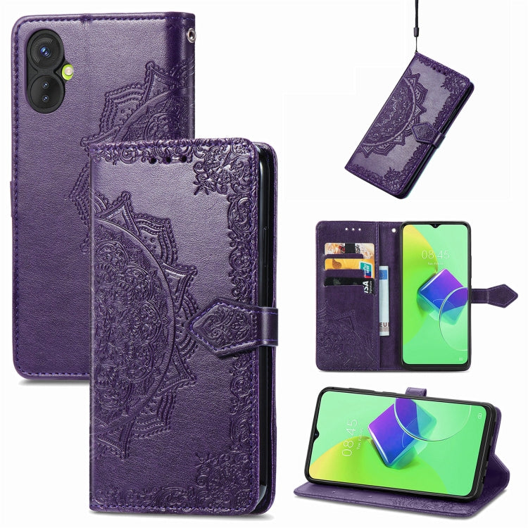 Mandala Flower Embossed Leather Phone Case