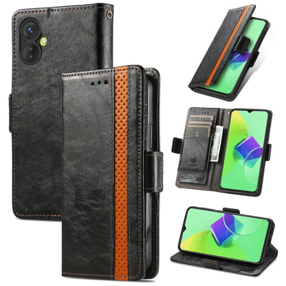 CaseNeo Splicing Dual Magnetic Buckle Leather Phone Case