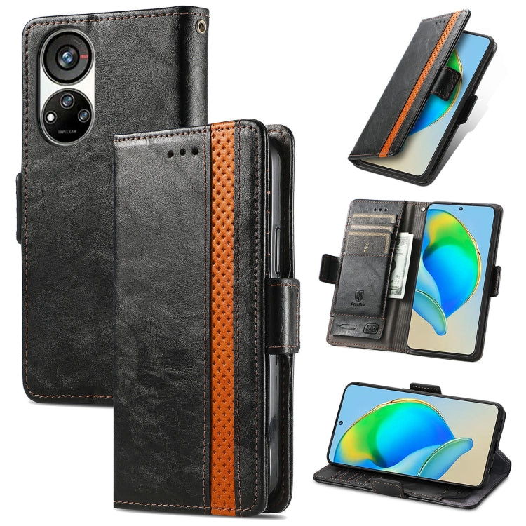 CaseNeo Splicing Dual Magnetic Buckle Leather Phone Case