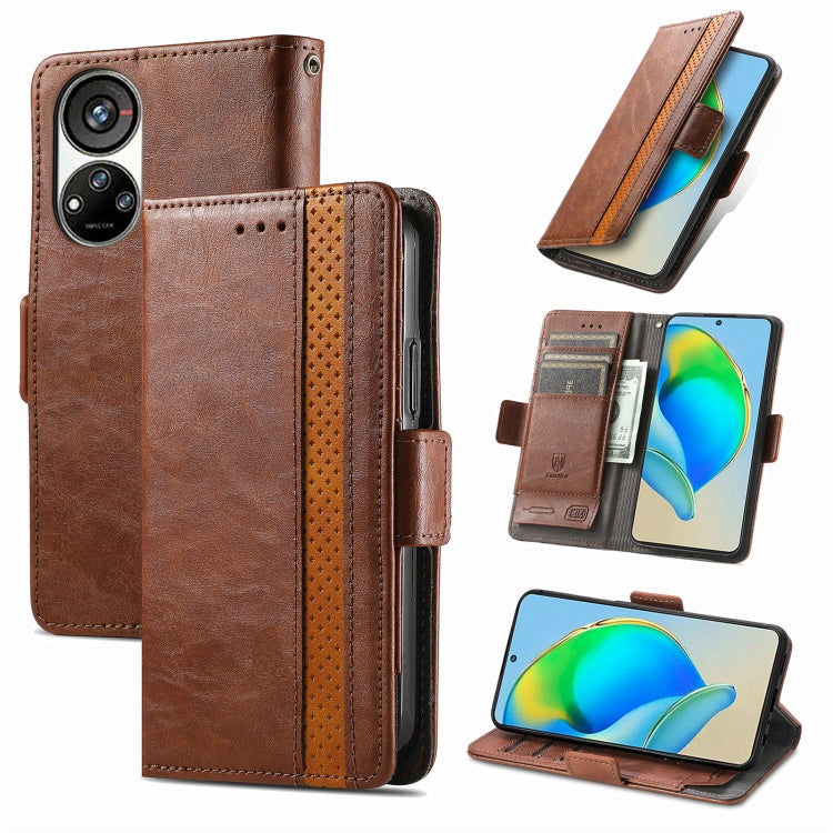 CaseNeo Splicing Dual Magnetic Buckle Leather Phone Case