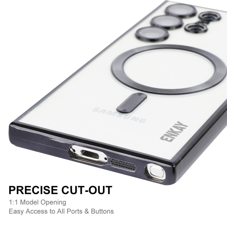 For Samsung Galaxy S23 Ultra 5G ENKAY Electroplated MagSafe Shockproof TPU Phone Case with Lens Film
