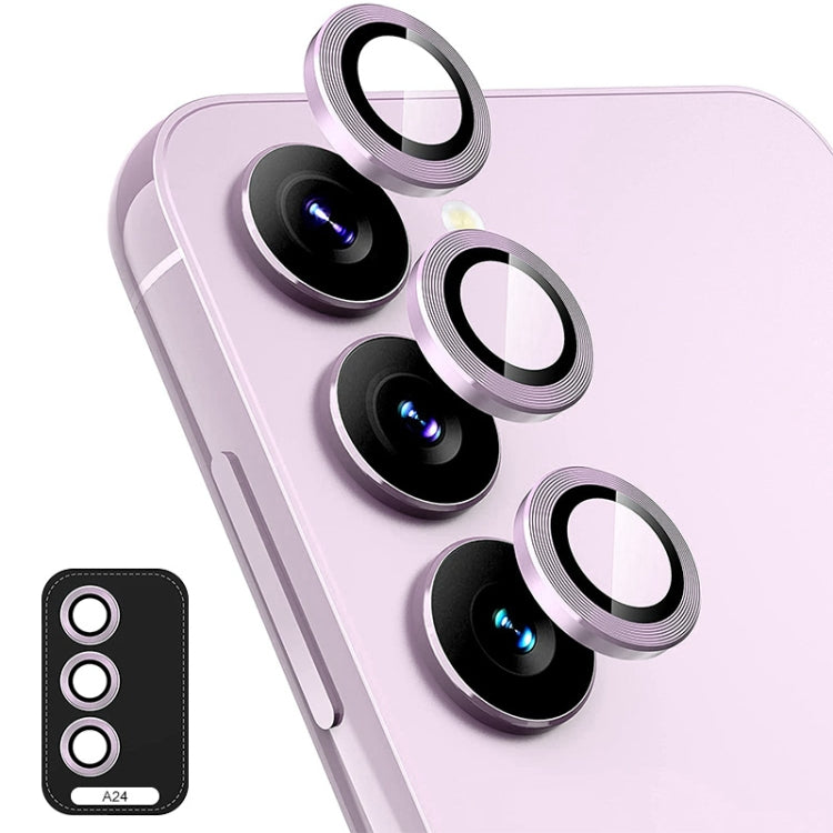 For Samsung Galaxy A24 ENKAY Hat-Prince 9H Rear Camera Lens Aluminium Alloy Ring Tempered Glass Film
