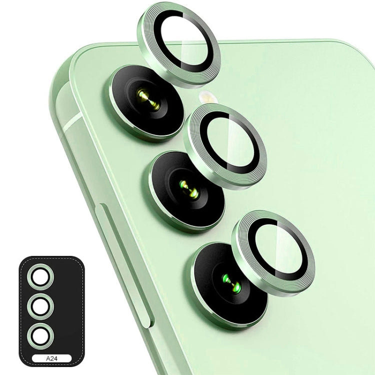 For Samsung Galaxy A24 ENKAY Hat-Prince 9H Rear Camera Lens Aluminium Alloy Ring Tempered Glass Film
