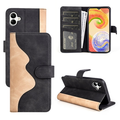 For Samsung Galaxy A04 Stitching Horizontal Flip Leather Phone Case