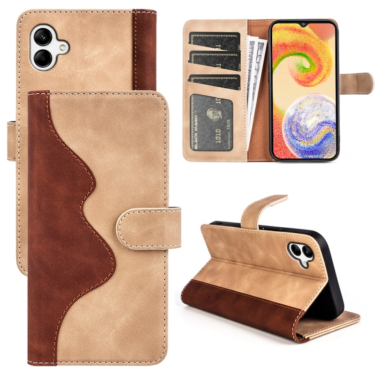 For Samsung Galaxy A04 Stitching Horizontal Flip Leather Phone Case
