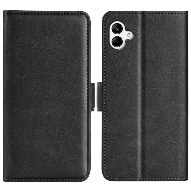 For Samsung Galaxy A04 Dual-side Magnetic Buckle Horizontal Flip Leather Phone Case