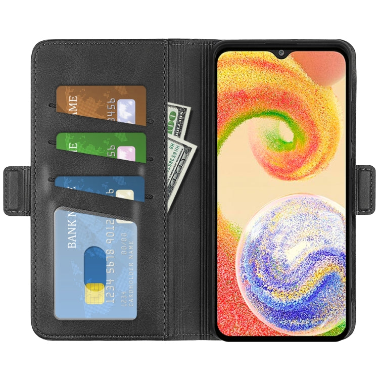 For Samsung Galaxy A04 Dual-side Magnetic Buckle Horizontal Flip Leather Phone Case