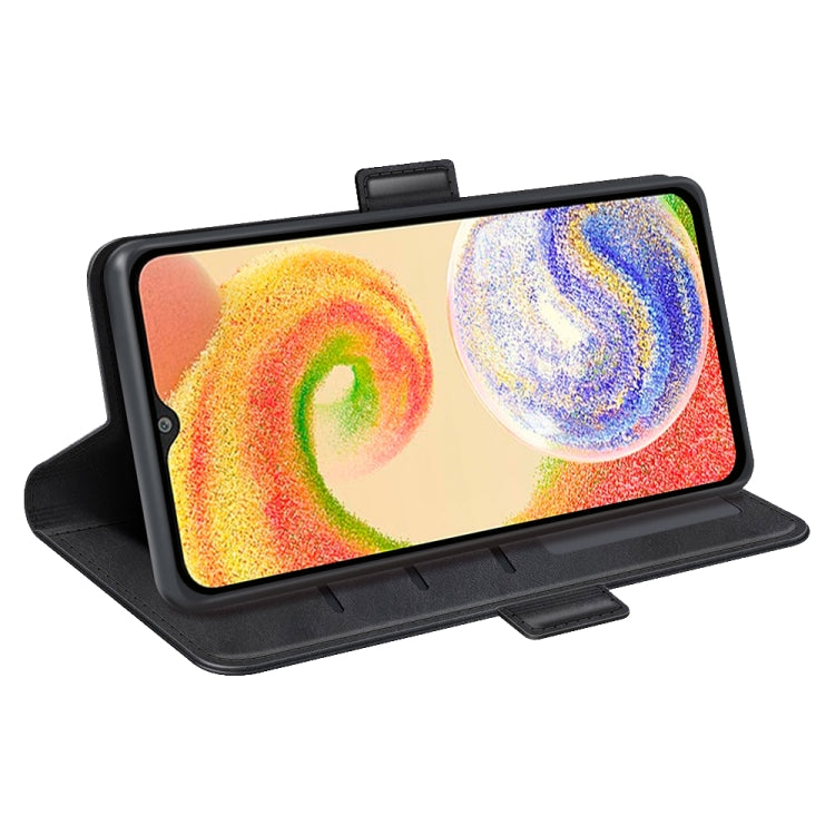 For Samsung Galaxy A04 Dual-side Magnetic Buckle Horizontal Flip Leather Phone Case