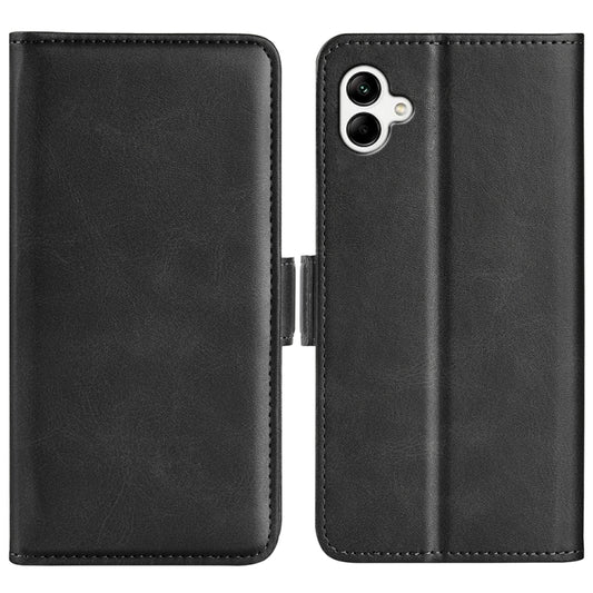 For Samsung Galaxy A04 Dual-side Magnetic Buckle Horizontal Flip Leather Phone Case