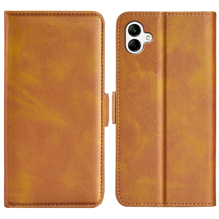 For Samsung Galaxy A04 Dual-side Magnetic Buckle Horizontal Flip Leather Phone Case