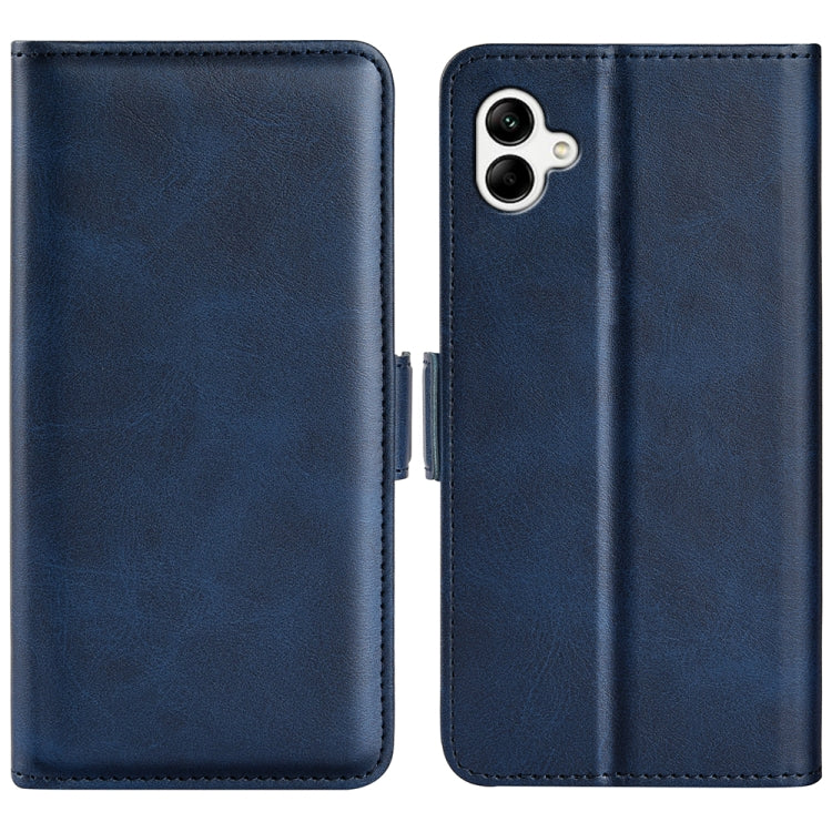 For Samsung Galaxy A04 Dual-side Magnetic Buckle Horizontal Flip Leather Phone Case