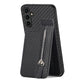 Carbon Fiber Vertical Flip Zipper Wallet Phone Case