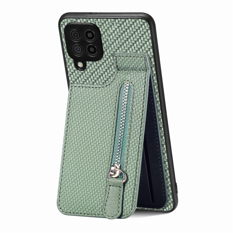 Carbon Fiber Vertical Flip Zipper Wallet Phone Case