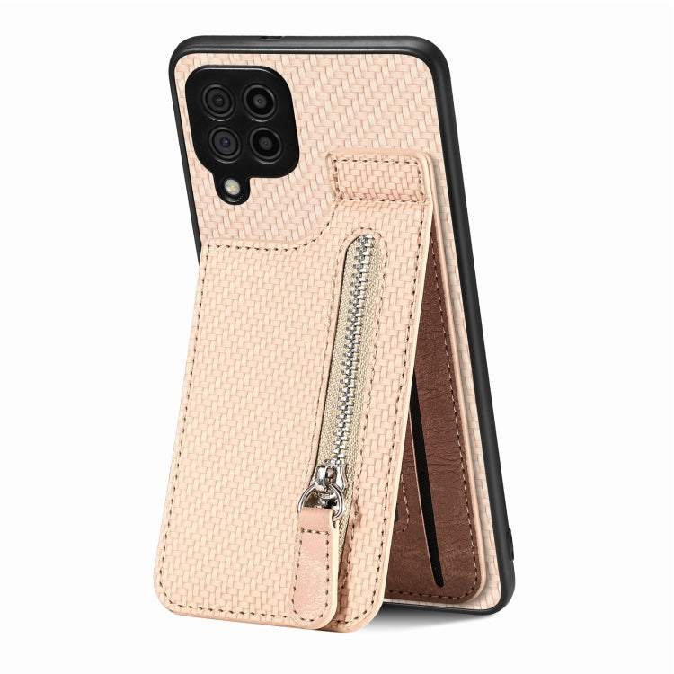 Carbon Fiber Vertical Flip Zipper Wallet Phone Case