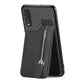 Carbon Fiber Vertical Flip Zipper Wallet Phone Case