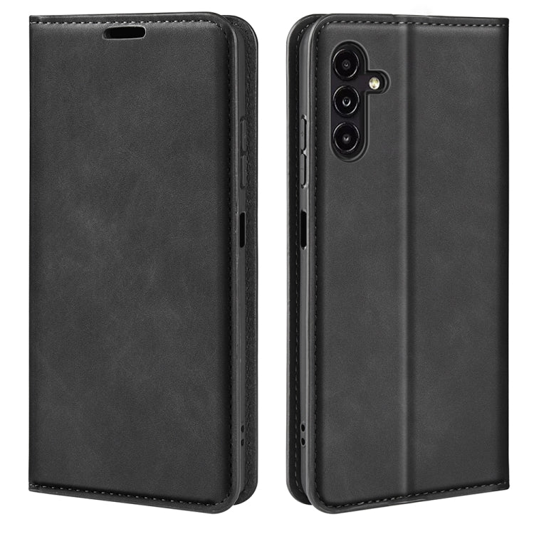 For Samsung Galaxy A14 5G Retro-skin Magnetic Suction Leather Phone Case
