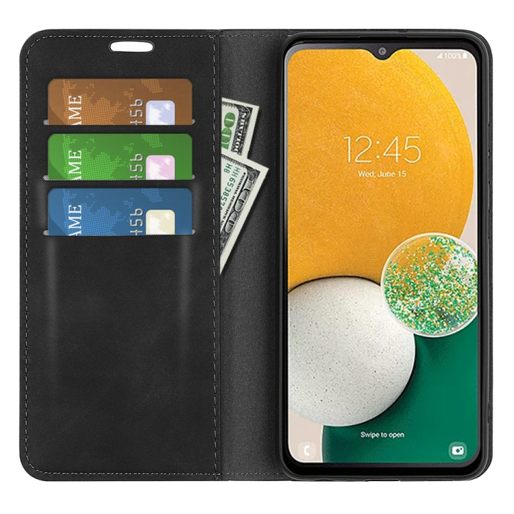 For Samsung Galaxy A14 5G Retro-skin Magnetic Suction Leather Phone Case