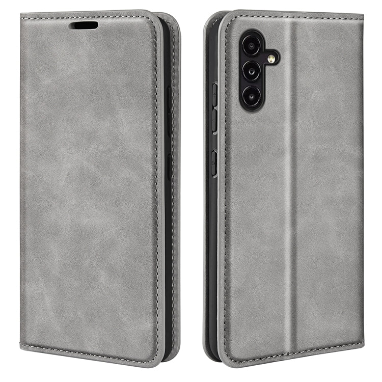 For Samsung Galaxy A14 5G Retro-skin Magnetic Suction Leather Phone Case