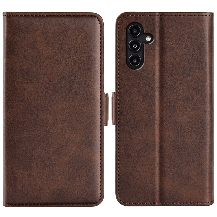 For Samsung Galaxy A14 5G Dual-side Magnetic Buckle Leather Phone Case