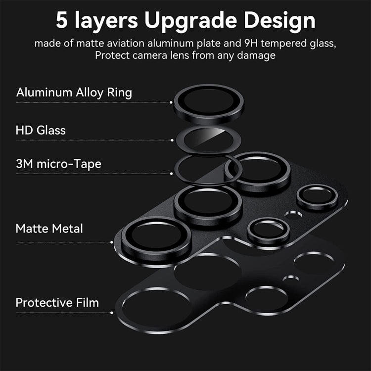 For Samsung Galaxy S23 Ultra 5G ENKAY Hat-Prince AR Anti-reflection Aluminium Alloy Tempered Glass Camera Lens Film