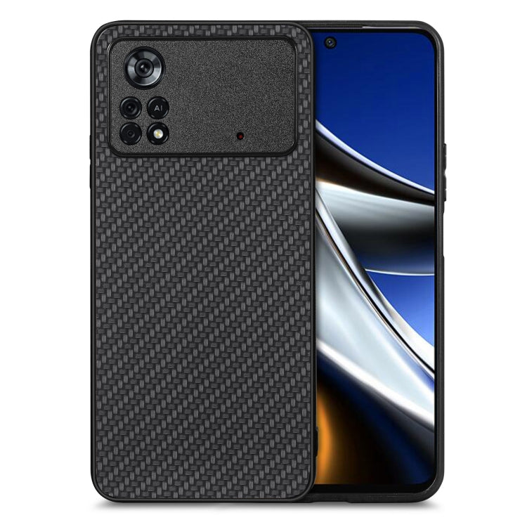 Carbon Fiber Texture Leather Back Cover Phone Case