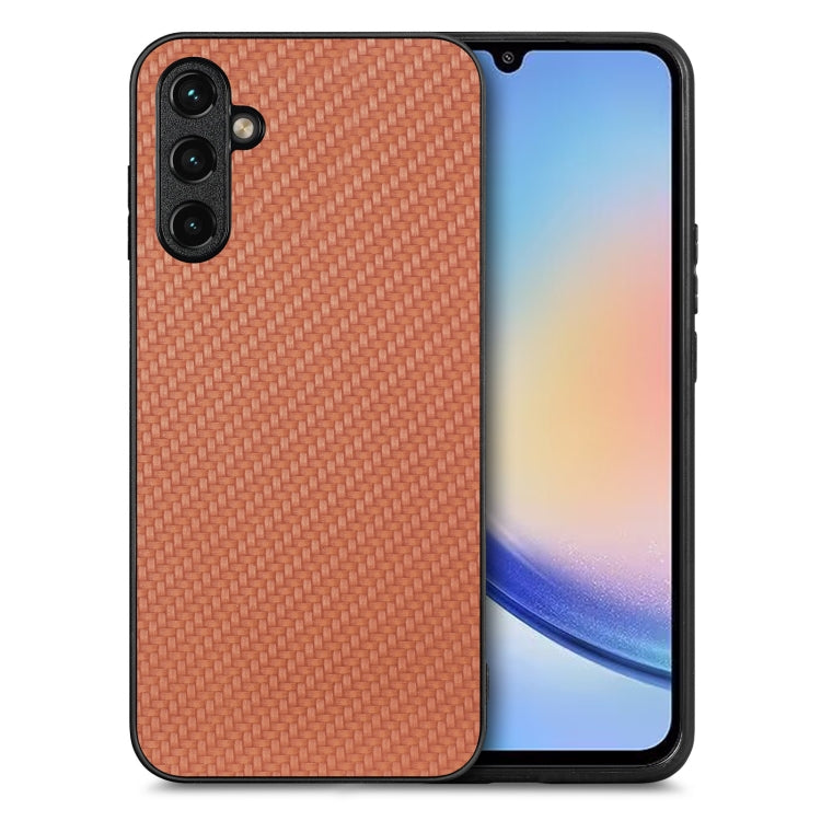 Carbon Fiber Texture Leather Back Cover Phone Case