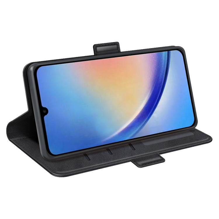 For Samsung Galaxy A34 Dual-side Magnetic Buckle Horizontal Flip Leather Phone Case