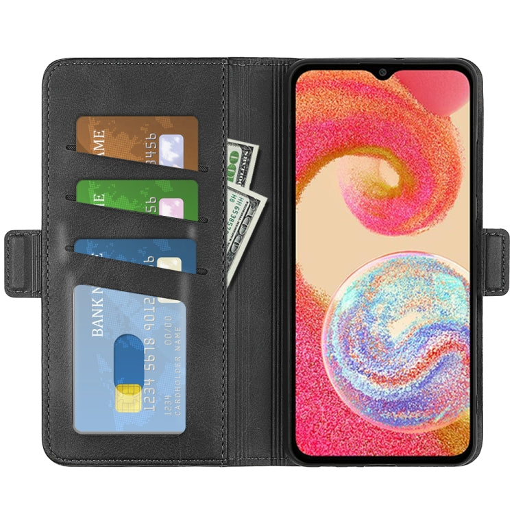 For Samsung Galaxy A04e Dual-side Magnetic Buckle Horizontal Flip Leather Phone Case