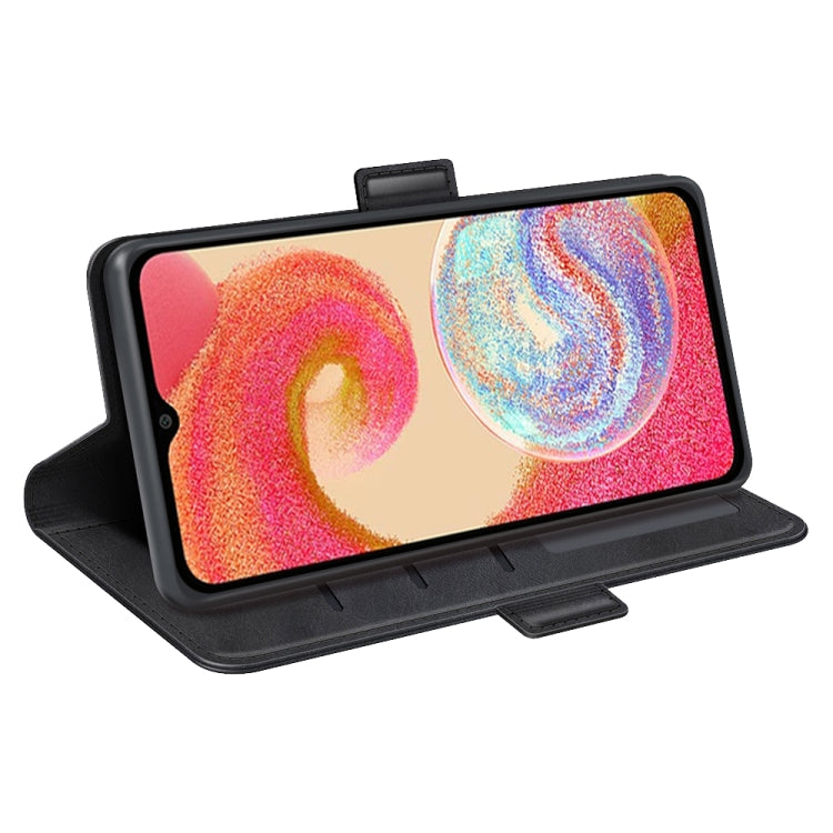 For Samsung Galaxy A04e Dual-side Magnetic Buckle Horizontal Flip Leather Phone Case