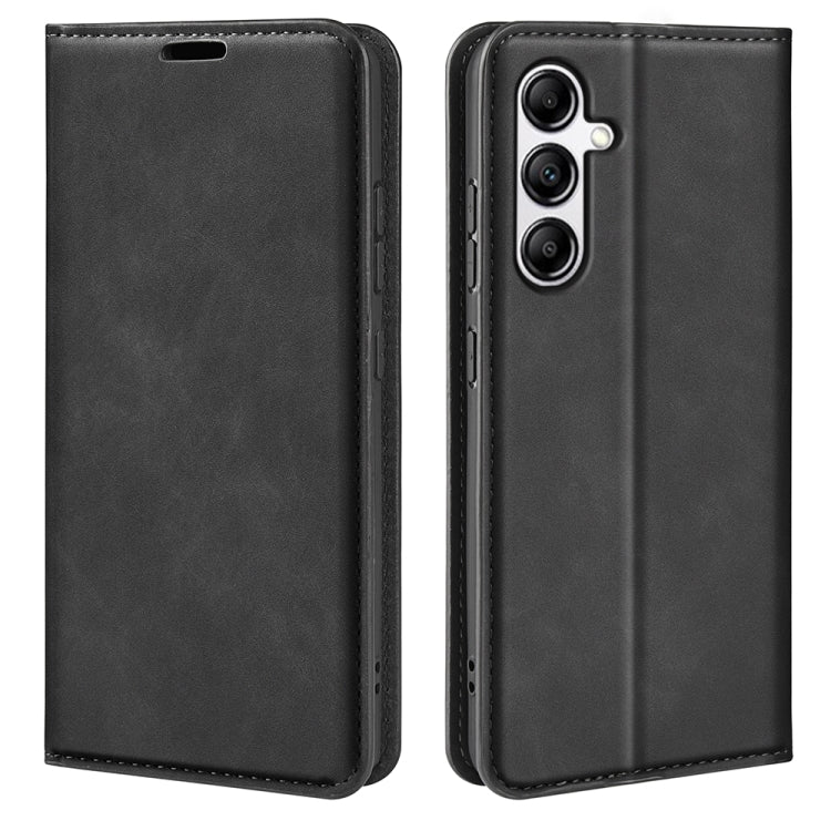 For Samsung Galaxy A34 5G Retro-skin Magnetic Suction Leather Phone Case